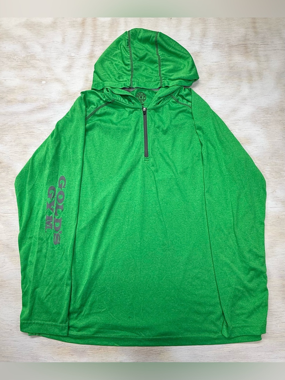 Gold Gyms Green Hooded Performance Shirt Men’s XL